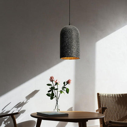 Suspension cloche allongée terrazzo industriel
