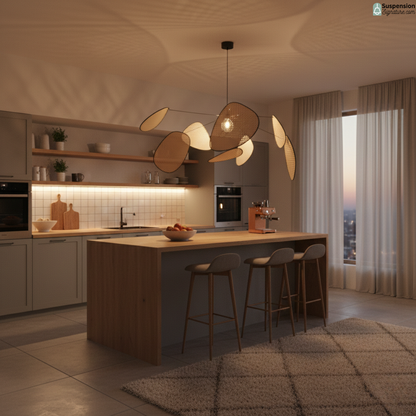 Suspension rotin cannage aérienne screen vintage