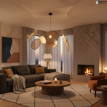 Suspension rotin cannage aérienne screen vintage