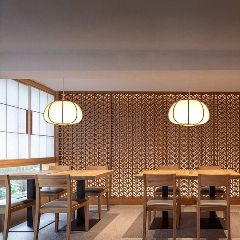 Suspension bambou arrondie moderne design japonais