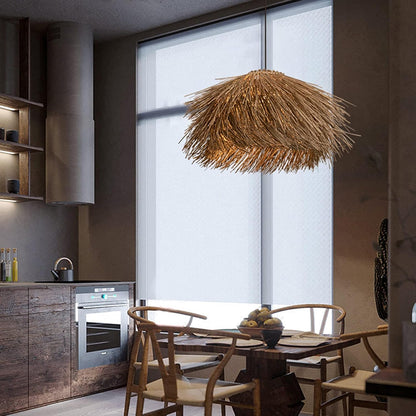 Suspension rotin paille vintage