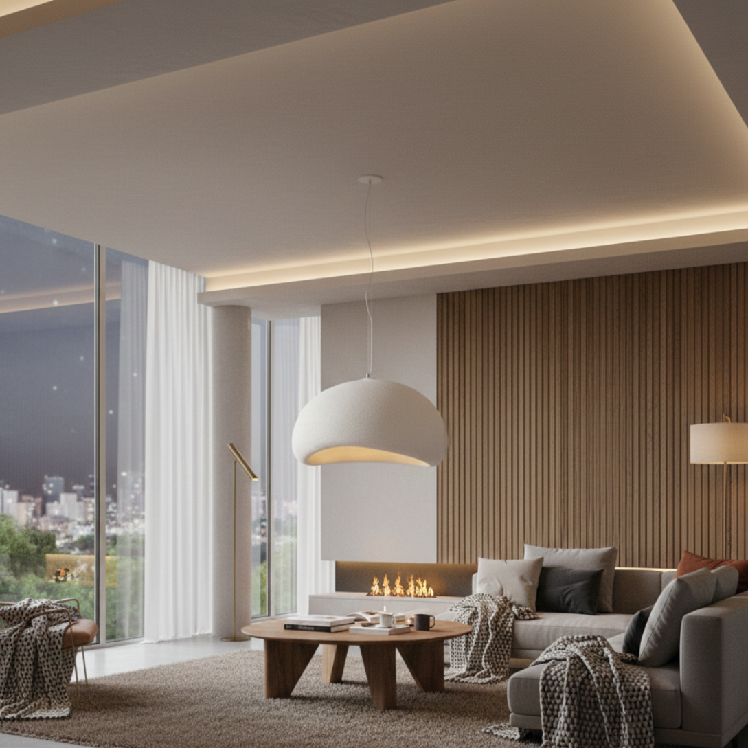 Suspension terre cuite cloche scandinave minimaliste