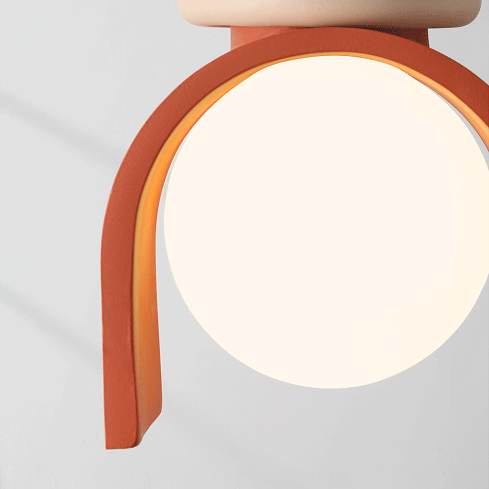 Suspension scandinave terre cuite arc anneaux