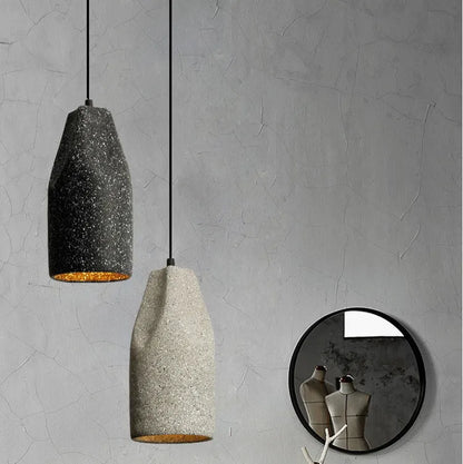 Suspension ciment terrazzo allongée déformée scandinave
