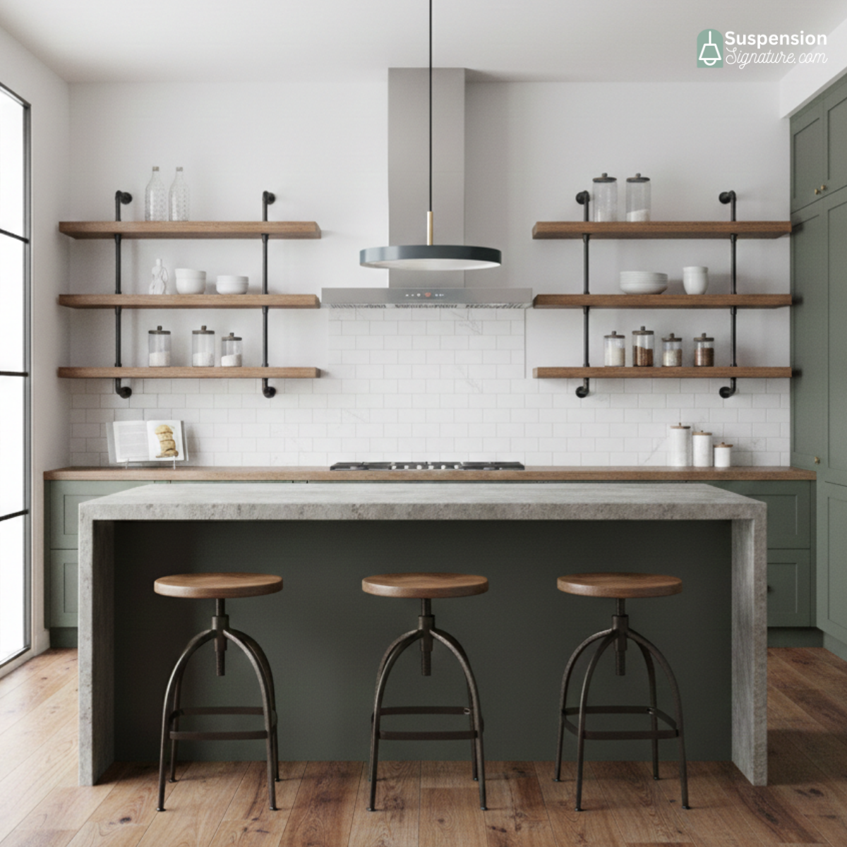 Suspension scandinave plat rond led