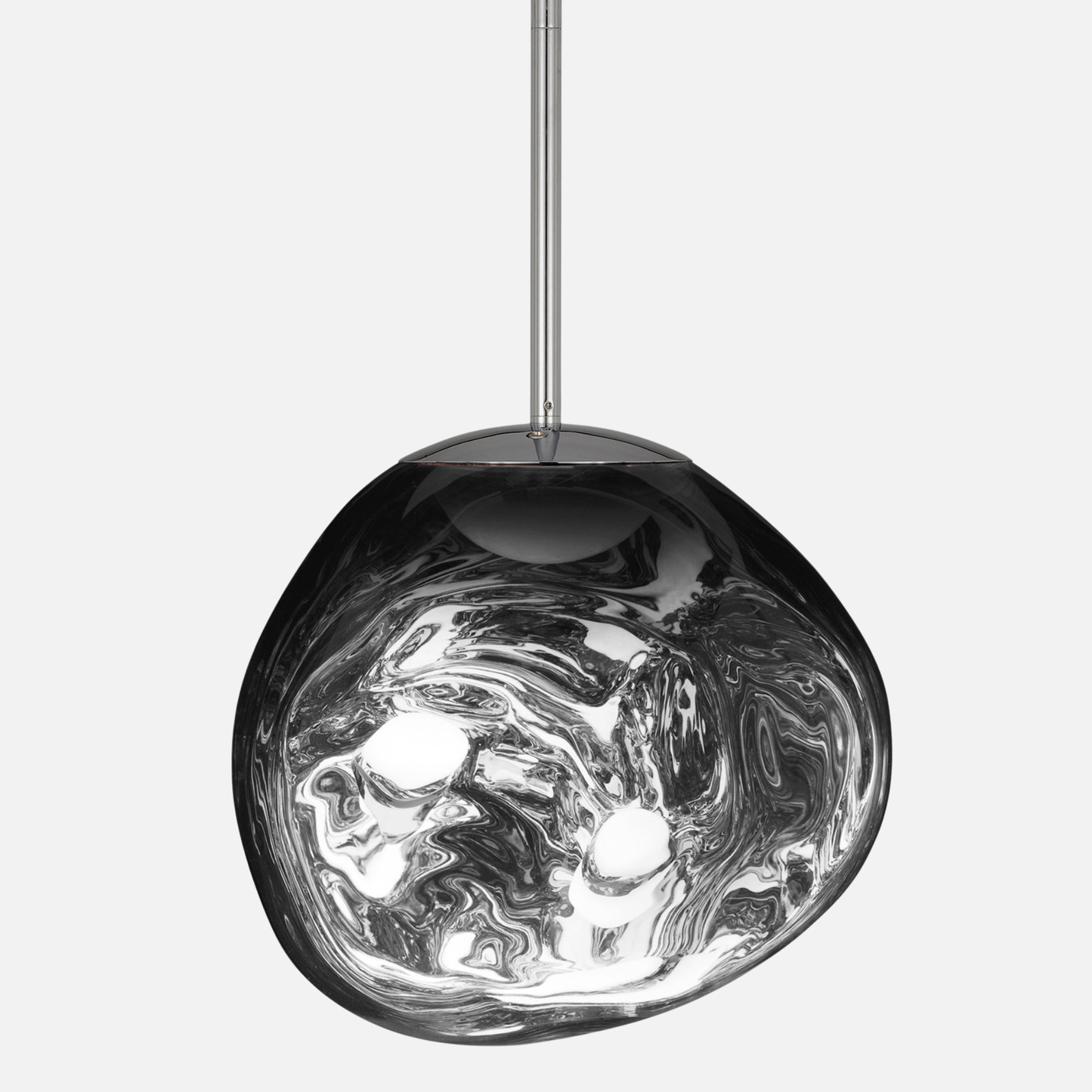 Suspension verre globe asymétrique nacré design