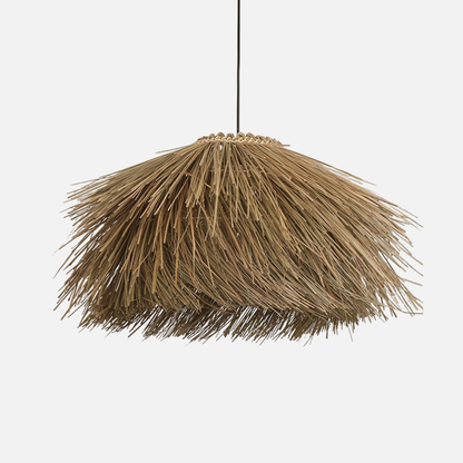 Suspension rotin paille vintage