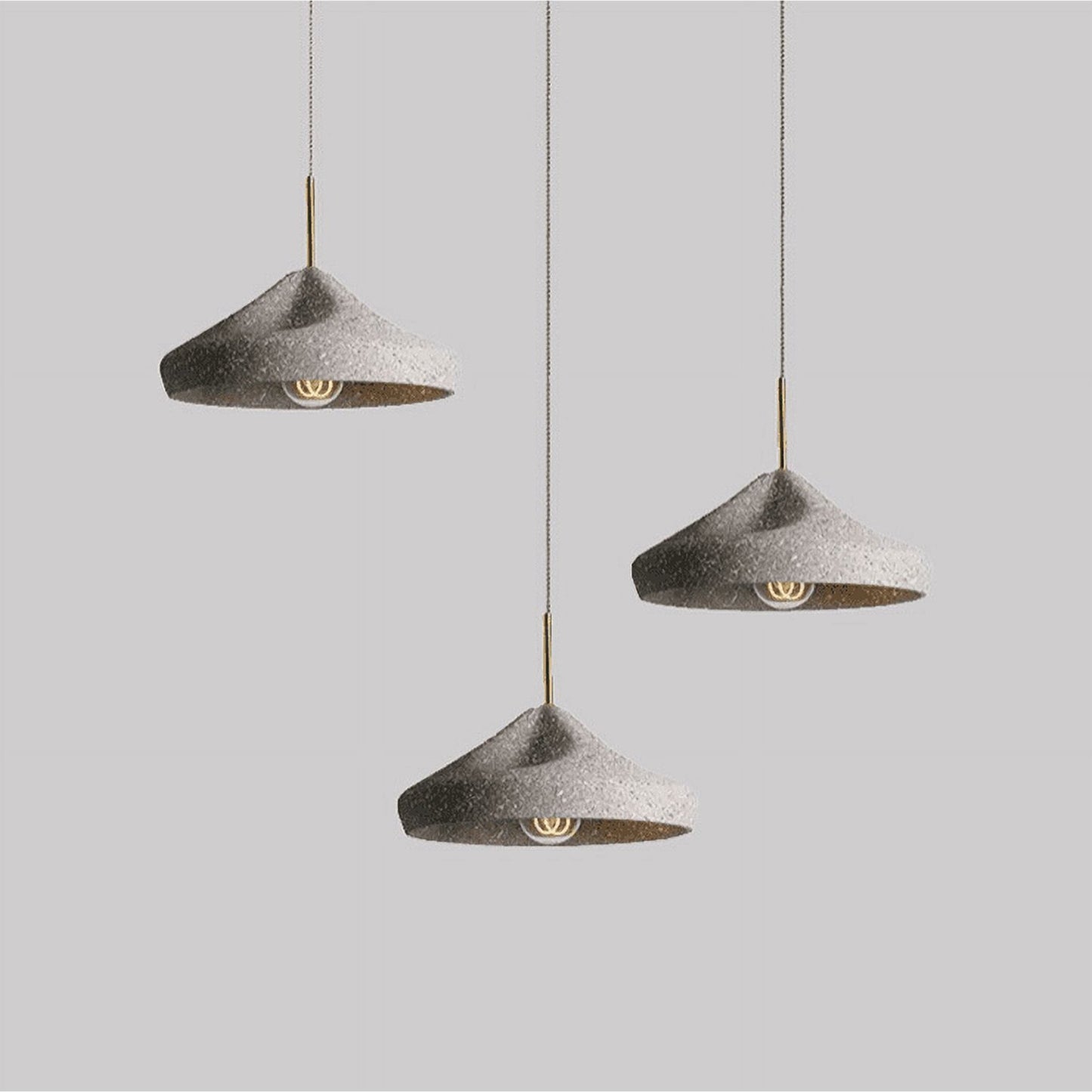 Suspension ciment terrazzo évasée déformée scandinave industriel