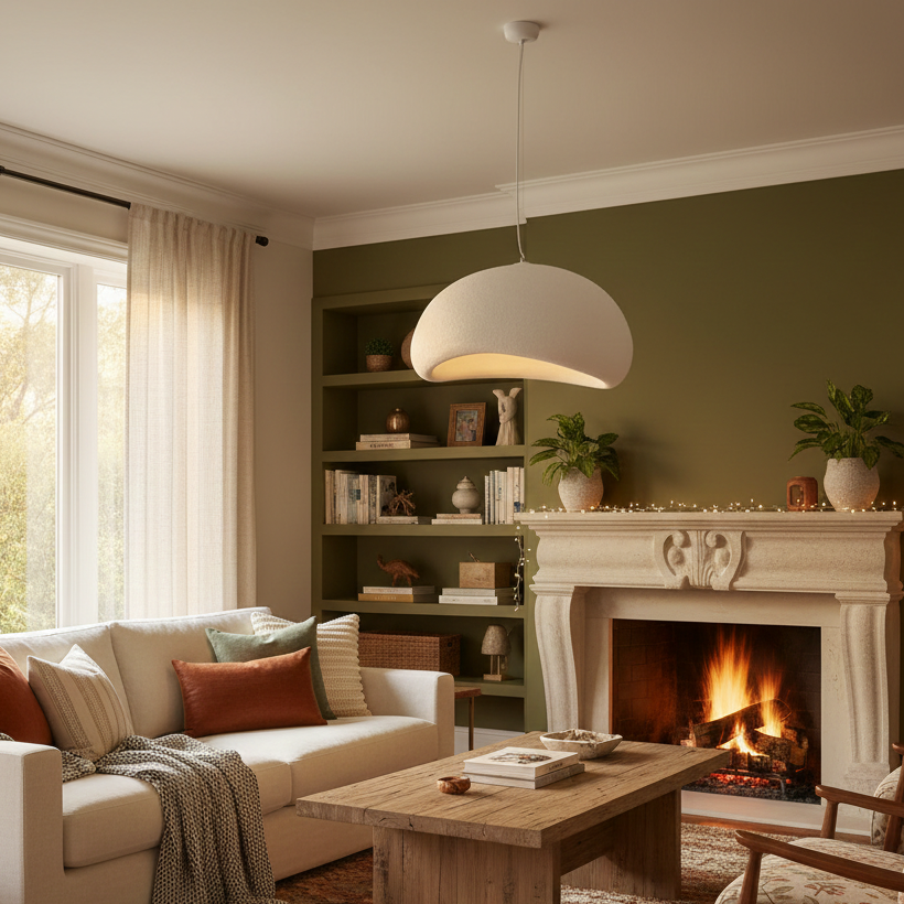 Suspension terre cuite cloche scandinave minimaliste