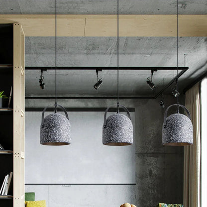 Suspension cloche ciment terrazzo design industriel