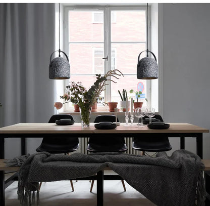 Suspension cloche ciment terrazzo design industriel