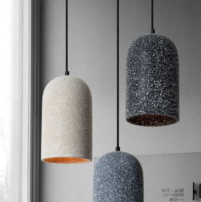 Suspension cloche allongée terrazzo industriel