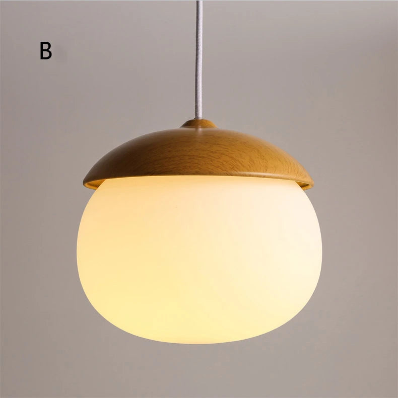 Suspension bois globe allongé design scandinave 4 (à split)