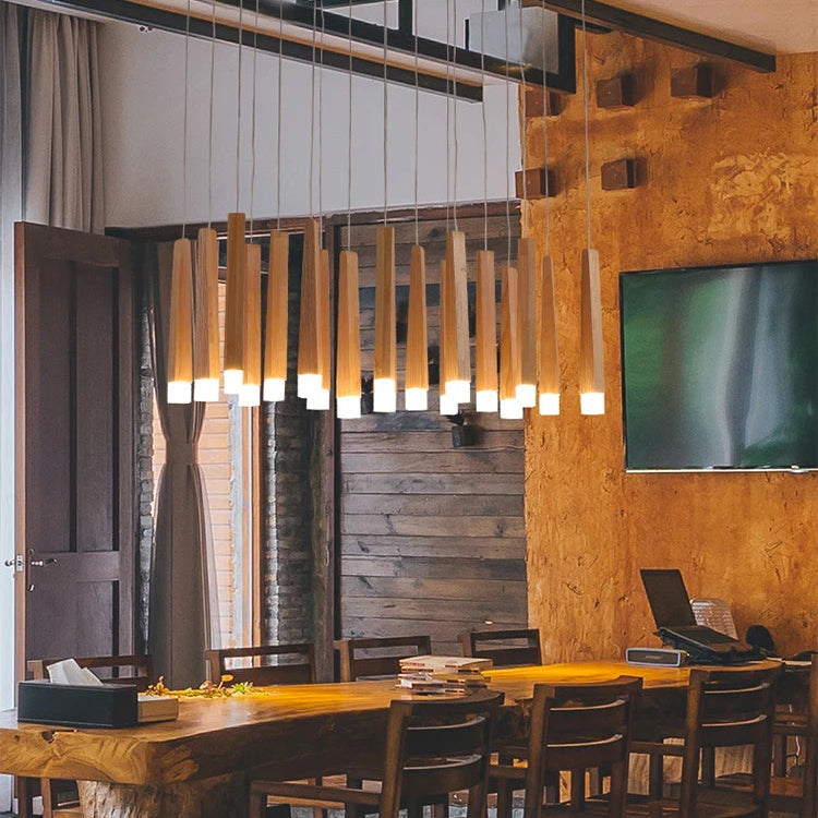 Suspension bois torche unique design scandinave