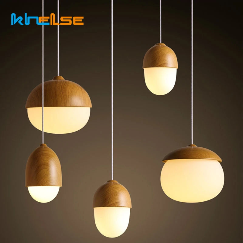 Suspension bois globe allongé design scandinave 4 (à split)