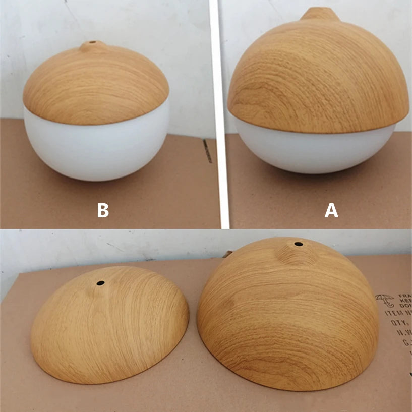 Suspension bois globe allongé design scandinave 4 (à split)