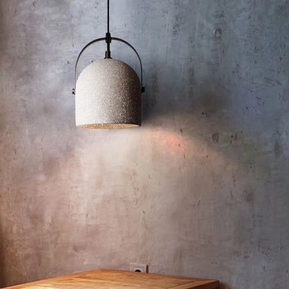 Suspension cloche ciment terrazzo design industriel