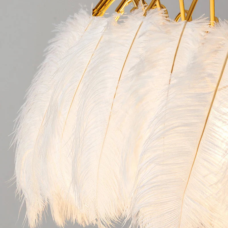 Suspension vintage plumes pendantes blanches
