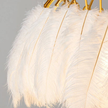 Suspension vintage plumes pendantes blanches