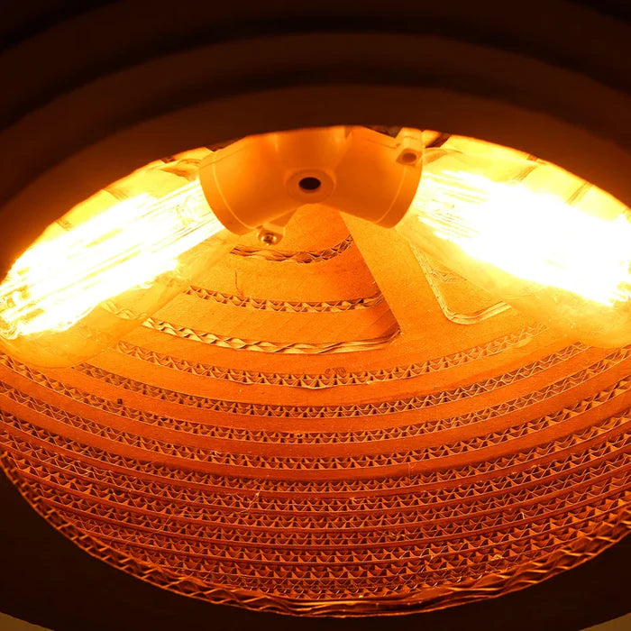 Suspension en papier carton alvéolé globe aplati design scandinave