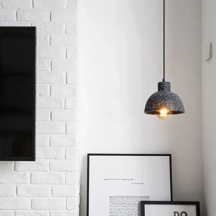 Suspension cloche terrazzo industriel