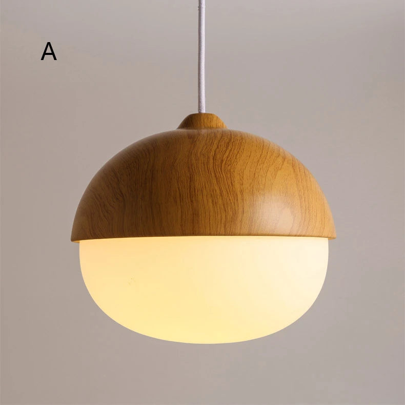 Suspension bois globe allongé design scandinave 4 (à split)
