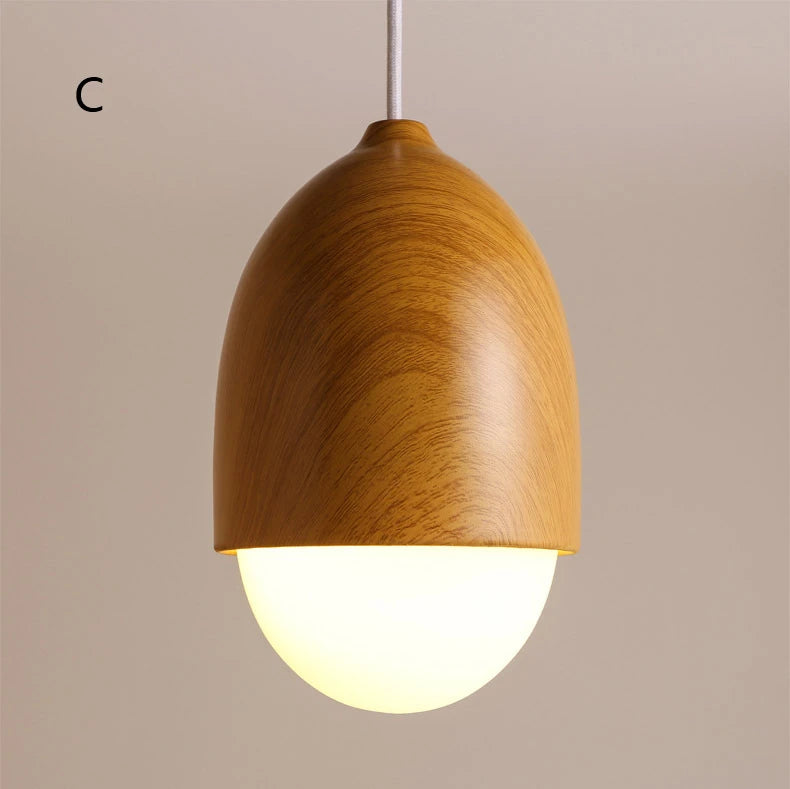 Suspension bois globe allongé design scandinave 4 (à split)