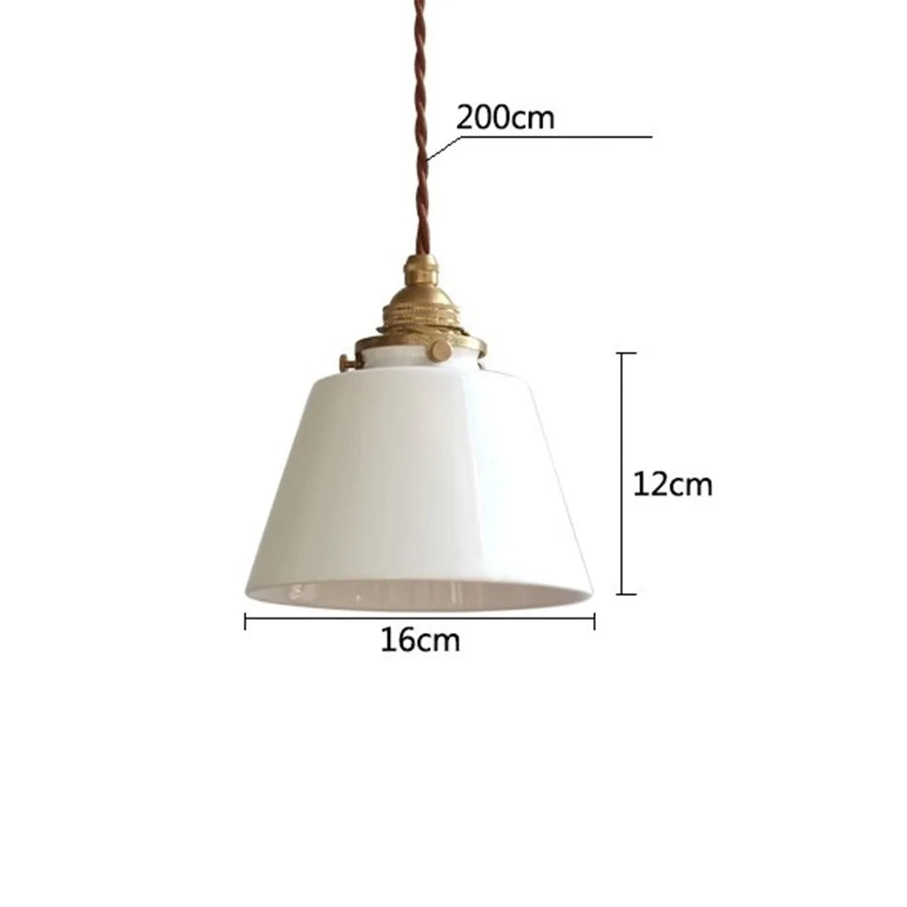 Suspension en laiton et céramique design évasé rétro