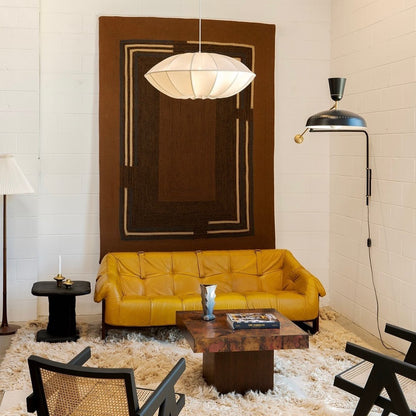 Suspension tissu globe plat design vintage