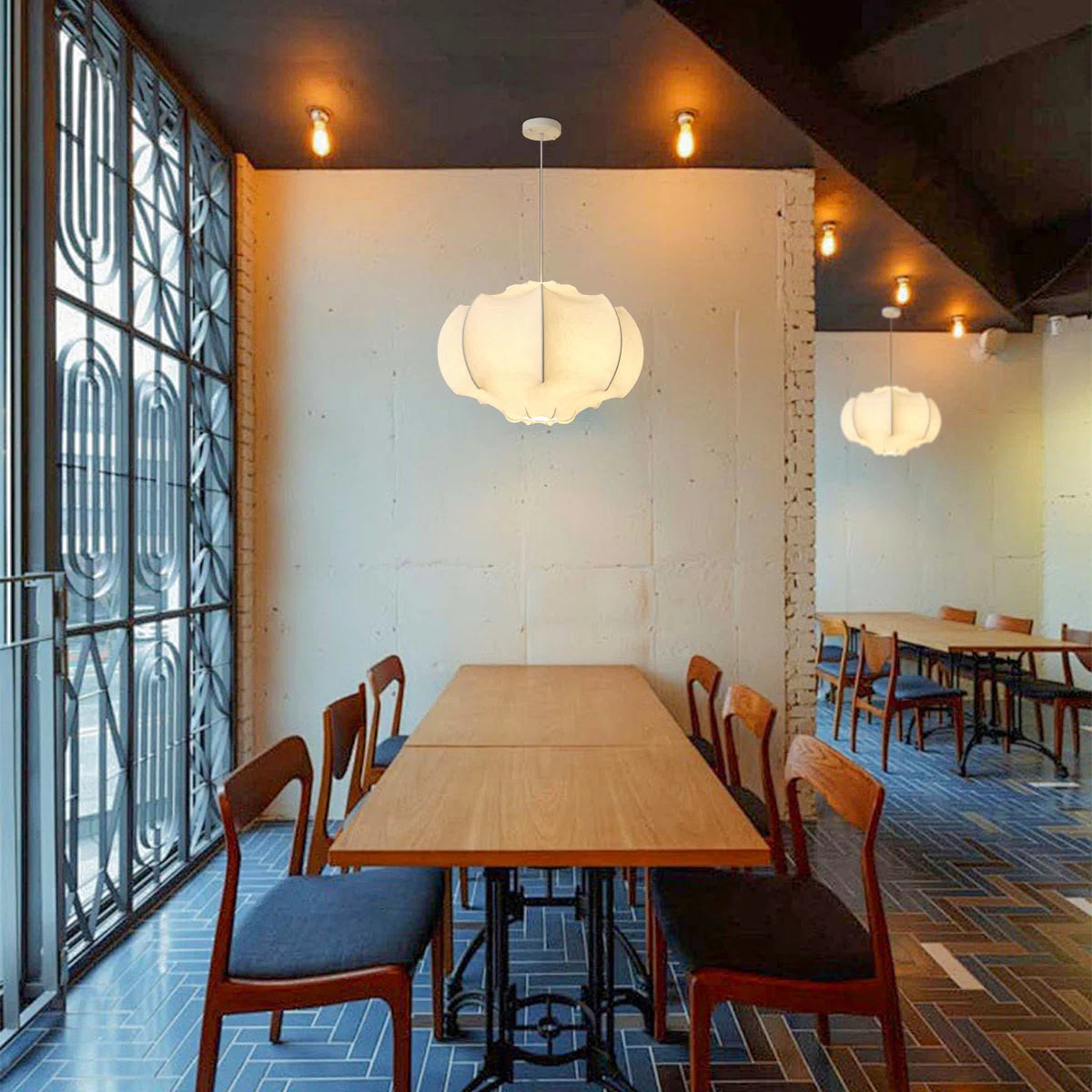 Suspension en tissu de soie forme abstraite design moderne