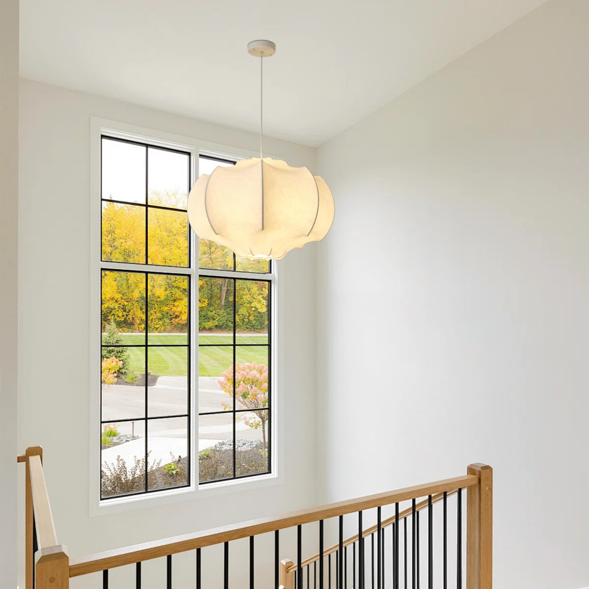 Suspension en tissu de soie forme abstraite design moderne