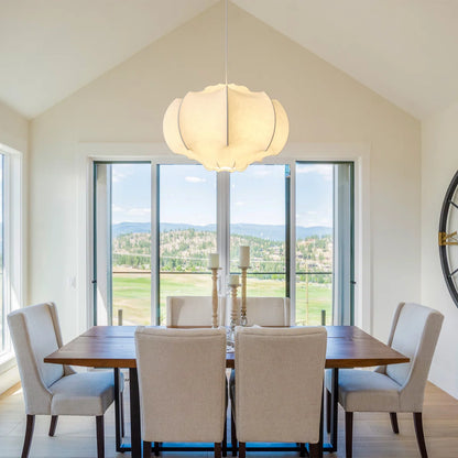 Suspension en tissu de soie forme abstraite design moderne