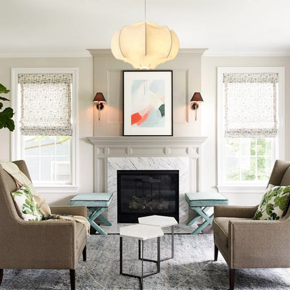 Suspension en tissu de soie forme abstraite design moderne