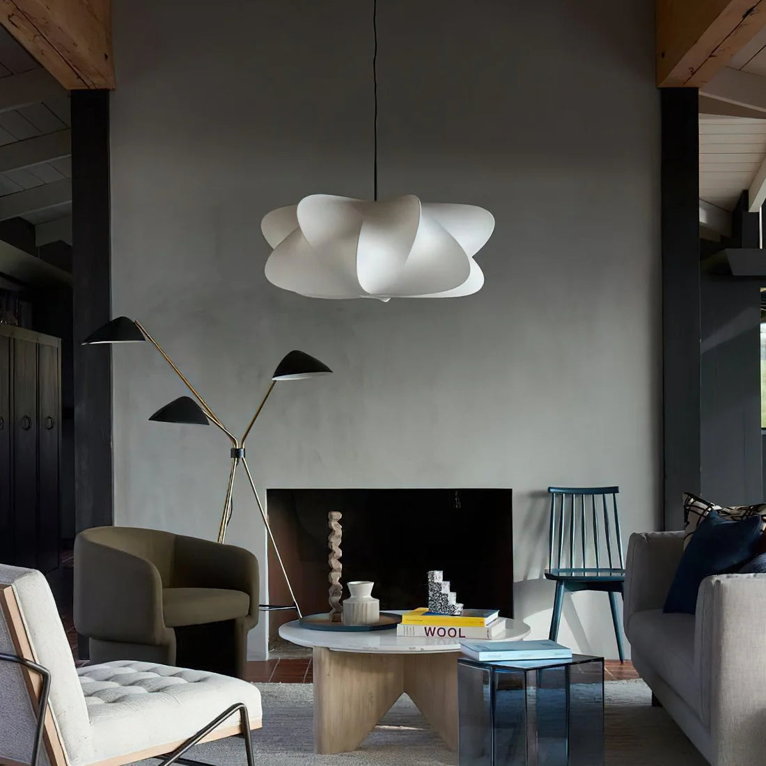 Suspension Nuage Élégante en Tissu de Soie Moderne