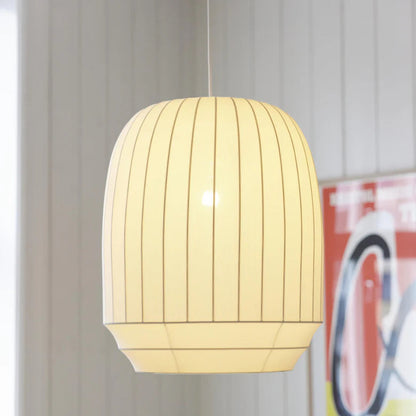 Suspension tissu globe allongé rainuré scandinave