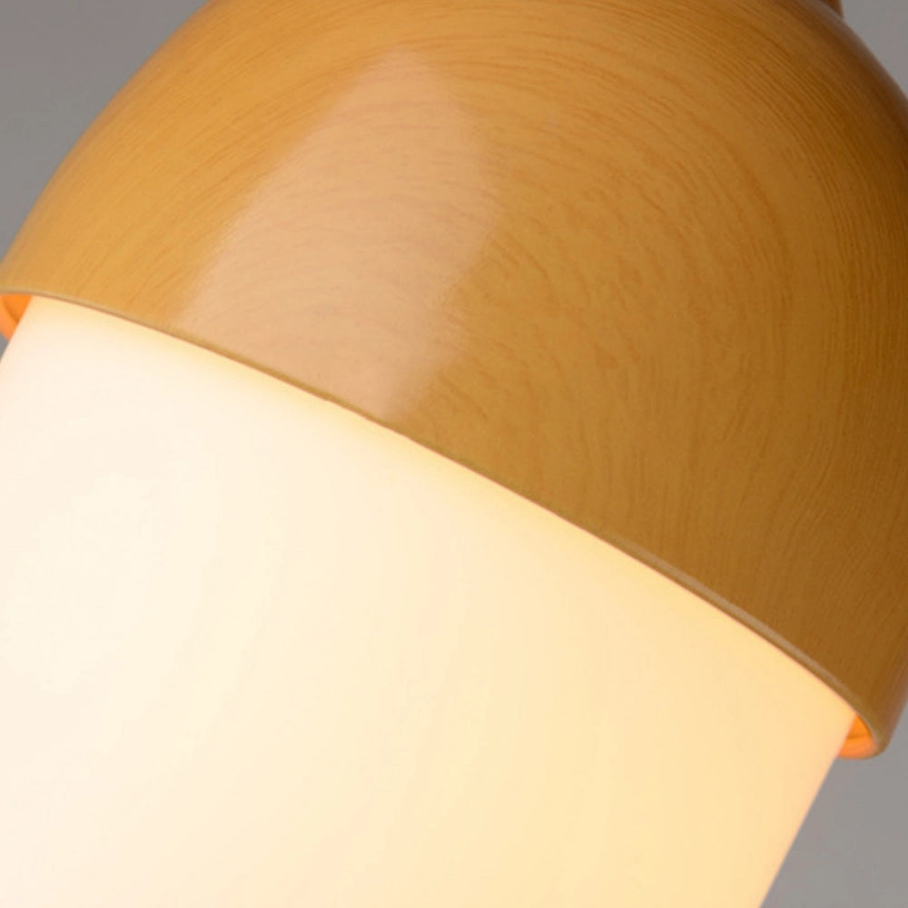 Suspension bois globe allongé design scandinave