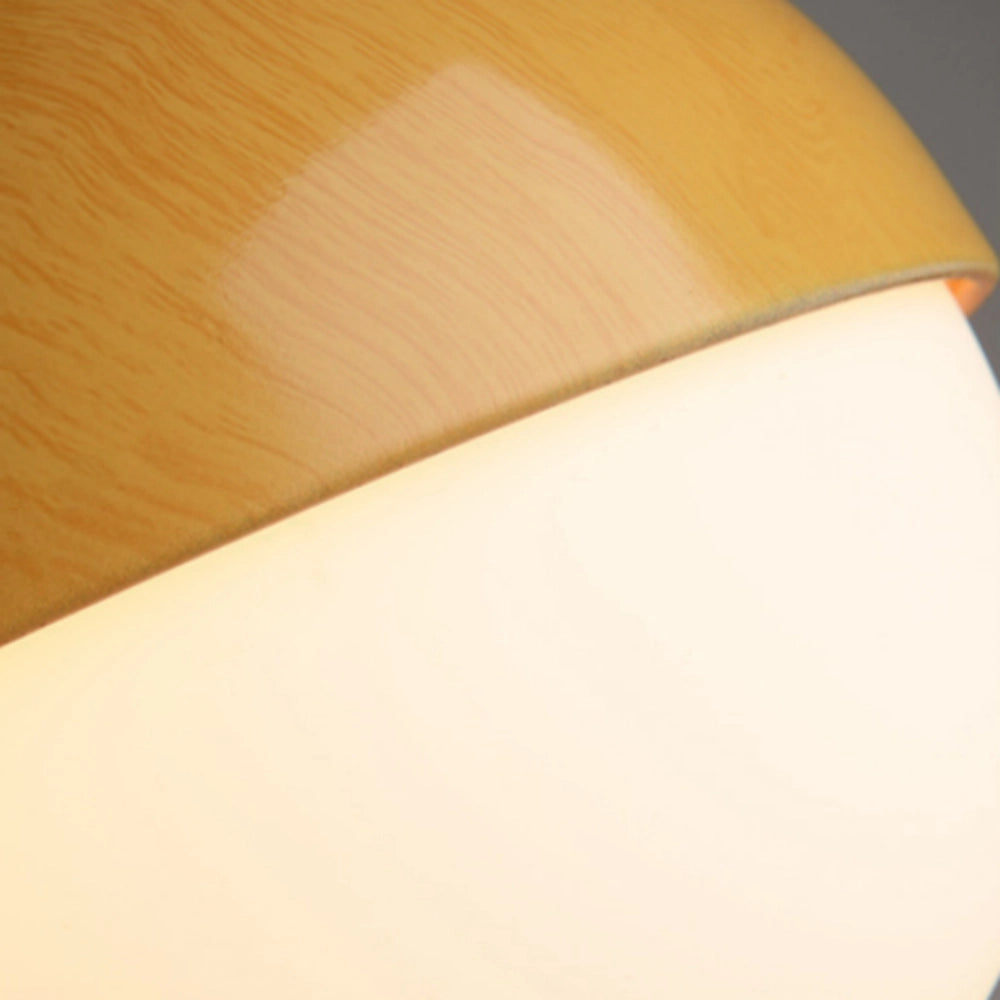 Suspension bois globe allongé design scandinave