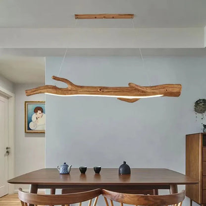 Suspension bois branche design bohème