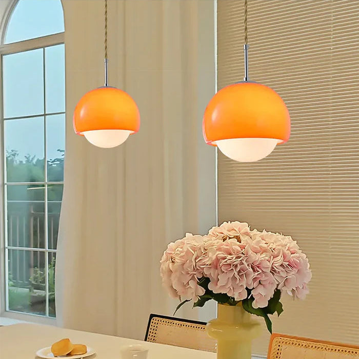 Suspension vintage globe verre fumé