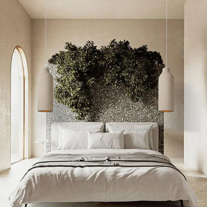 Suspension allongée effet terre cuite beige bohème