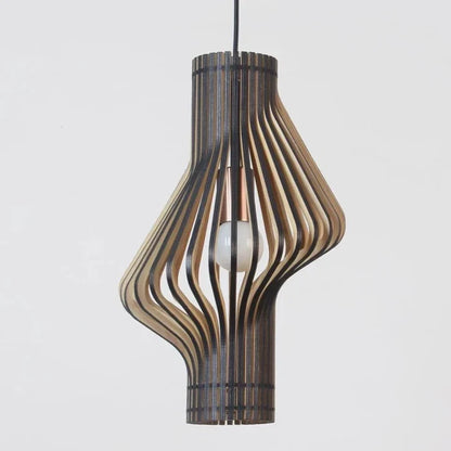 Suspension bois cylindre déstructuré design moderne