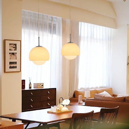 Suspension vintage globe verre fumé