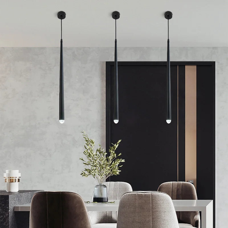 Suspension Conique Allongée en Cuivre Style Moderne Industriel