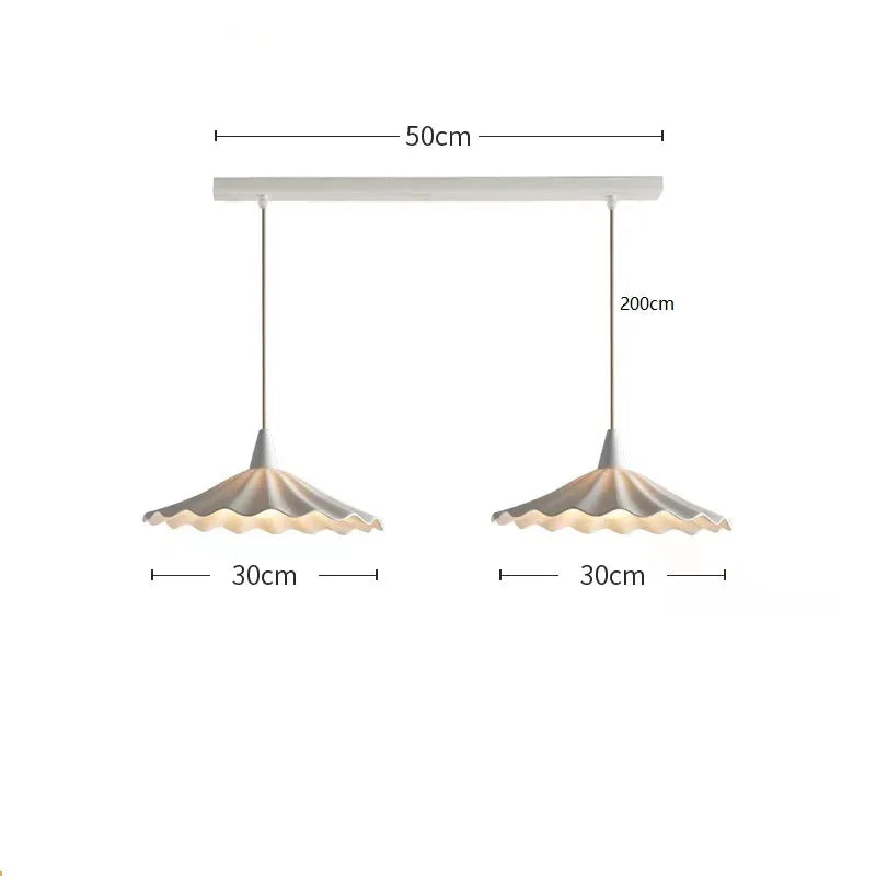 Suspension en céramique blanche ondulée vintage 6.1