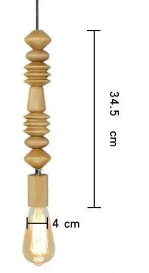 Suspension bois scandinave perles formes géométriques