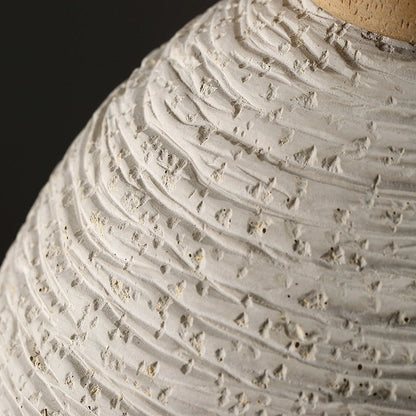 Suspension cloche rainurée terre cuite bois scandinave