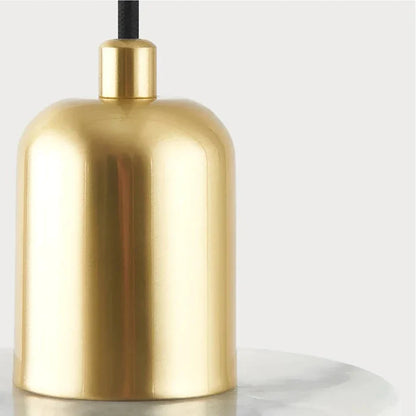 Suspension cloche cylidrique marbre et cuivre doré design art déco