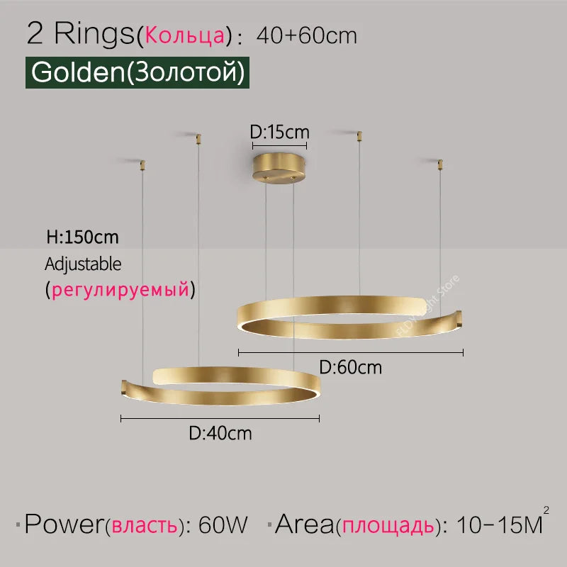 Suspension métal anneau ouvert design moderne