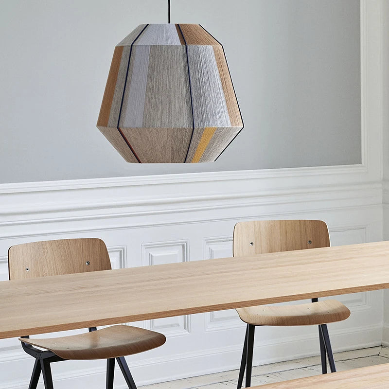 Suspension corde en chanvre torsion design moderne