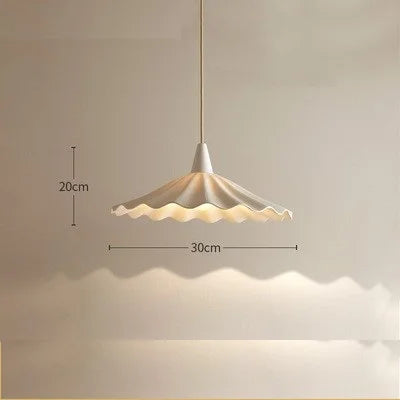 Suspension en céramique blanche ondulée vintage 6.1